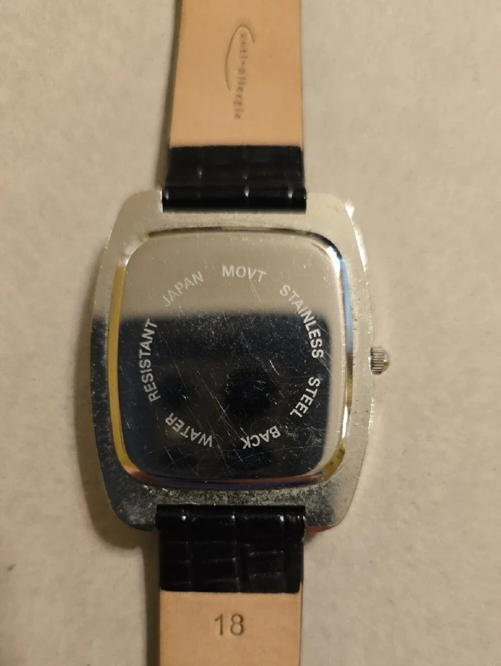 Speidel Black Crystal-Accent Wristwatch with Genuine Leather Strap